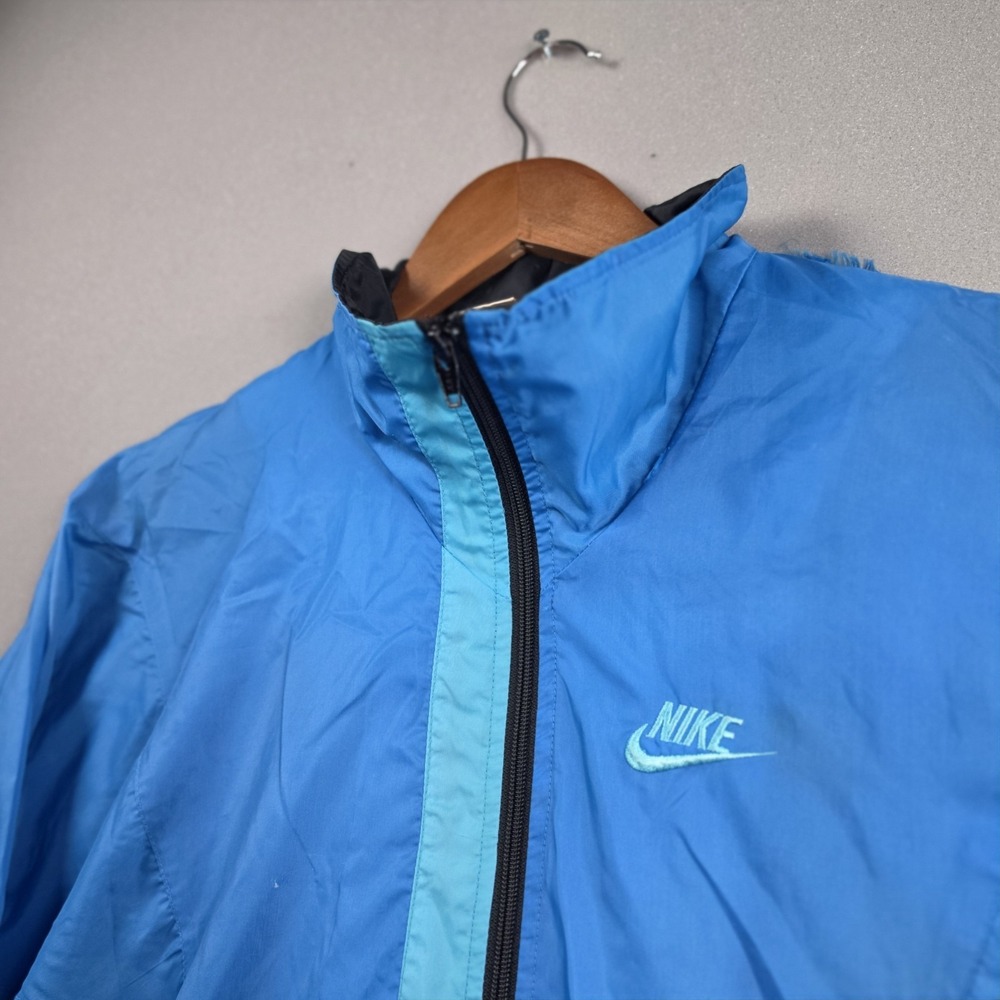 Vintage Nike Half Zip Windbreaker Jacket Mens XL Blue Teal Pullover Retro Sports